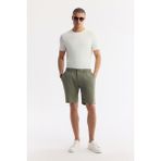Avva B003732 Erkek Haki Beli Lastikli Keten Relaxed Fit Şort