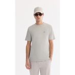 AVVA Erkek Açık Gri Bisiklet Yaka Bi-Stretch Baskılı Regular Fit T-Shirt B001040 - XL
