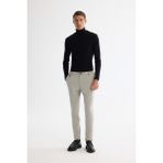 Avva Erkek Açık Gri Yanı Lastikli Diyagonal Elastan Desenli Relaxed Fit Pantolon A42Y3083 - 33