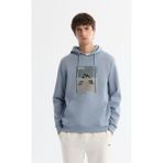 Avva Erkek Açık Mavi Kapüşonlu Pamuklu Baskılı Elastan Regular Fit Sweatshirt A42Y1321 - XL