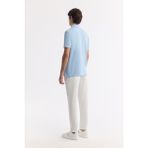 Avva Erkek Açık Mavi Kıvrılmaz Polo Yaka %100 Pamuk Basic Regular Fit T-Shirt B001032