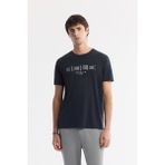 Avva Erkek Antrasit Bisiklet Yaka Baskılı Soft Touch Regular Fit T-Shirt A51Y1138 - M