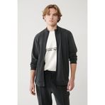 Avva Erkek Antrasit Dik Yaka Baskılı Soft Touch Baskılı Regular Fit Sweatshirt A41Y1225