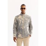 Avva Erkek Antrasit Dik Yaka Fermuarlı Soft Touch Desenli Polar Regular Fit Sweatshirt A52Y1206