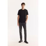 Avva Erkek Antrasit Pamuklu Eskitme Yıkamalı Madrid Comfort Slim Fit Jean Pantolon A52Y3503 - 32