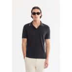 AVVA Erkek Antrasit Polo Yaka Düğmesiz Kolay Ütülenen Regular Fit T-Shirt A61Y1125 - 2XL