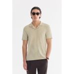 Avva Erkek Bej Apaj Yaka Kolay Ütülenen Elastan Regular Fit T-Shirt A61Y1156