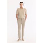 Avva Erkek Bej Beli Lastikli Viskon Karışımlı Elastan Slim Fit Pantolon A61Y3212
