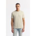 Avva Erkek Bej Bisiklet Yaka Baskılı Bi-Stretch İnterlok Regular Fit T-Shirt A51Y1132 - M