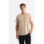 Avva Erkek Bej Bisiklet Yaka Baskılı Elastan Regular Fit T-Shirt A42Y1017 - XS