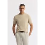 Avva Erkek Bej Bisiklet Yaka Rayon Triko Regular Fit T-Shirt A51Y5003 - 2XL