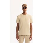 Avva Erkek Bej Bisiklet Yaka Viskon Karışımlı Bi-Stretch Baskılı Regular Fit T-Shirt A52Y1020 - XS
