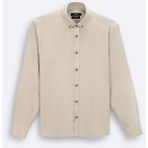 Avva Erkek Bej Düğmeli Yaka %100 Pamuk Soft Touch Kadife Regular Fit Gömlek B002032 - 2XL