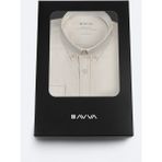 Avva Erkek Bej Düğmeli Yaka Hediye Kutulu %100 Pamuk Basic Regular Fit Gömlek B002034 - XS