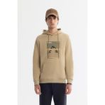 Avva Erkek Bej Kapüşonlu Pamuklu Baskılı Elastan Regular Fit Sweatshirt A42Y1321 - XL - Bej - Bej