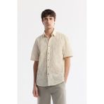 Avva Erkek Bej Klasik Yaka Nakışlı %100 Pamuk Comfort Fit Gömlek A51Y2097 - XL