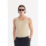 AVVA Erkek Bej Kolsuz Basic Fitilli Regular Fit Atlet B001058 - M - Bej - Bej