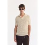 AVVA Erkek Bej Polo Yaka Soft Touch Comfort Fit Triko T-Shirt A61Y5045 - 2XL