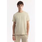 Avva Erkek Bej Regular Fit Bisiklet Yaka Baskılı Bi Stretch İnterlok T-Shirt A51Y1131 - M