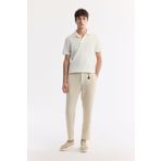 Avva Erkek Bej Relaxed Fit Beli Lastikli %100 Keten Pantolon B003032