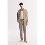 AVVA Erkek Bej Relaxed Fit Beli Lastikli Bağcıklı Soft Touch Pantolon A51y3031 - 2XL