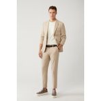AVVA Erkek Bej Slim Fit Beli Lastikli Esnek Kumaşlı Armürlü Pantolon A41y3200 - 31 - Bej - Bej