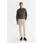 AVVA Erkek Bej Slim Fit Yanı Lastikli Yumuşak Tuşeli Duble Paça Pantolon A42y3007 - Bej - Bej