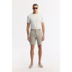 AVVA Erkek Bej Yanı Lastikli Gofreli Bi-Stretch Slim Fit Chino Şort A51Y3730 - 31