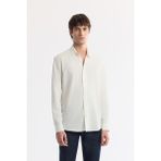 Avva Erkek Beyaz Alttan Britli Yaka Gofreli Regular Fit Gömlek A51Y2136 - XL