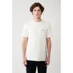 Avva Erkek Beyaz Baskılı Bisiklet Yaka Soft Touch Regular Fit T-Shirt A41Y1328 - XL