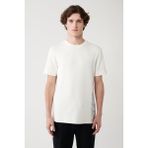 Avva Erkek Beyaz Baskılı Bisiklet Yaka Soft Touch Regular Fit T-Shirt A41Y1328 - XXL