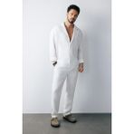 Avva Erkek Beyaz Beli Lastikli %100 Keten Relaxed Fit Pantolon B003032 - 33