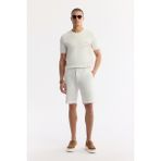 Avva Erkek Beyaz Beli Lastikli %100 Keten Relaxed Fit Şort B003732 - 34