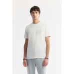Avva Erkek Beyaz Bisiklet Yaka Baskılı Bi-Stretch İnterlok Regular Fit T-Shirt A51Y1021 - 2XL