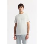 Avva Erkek Beyaz Bisiklet Yaka Baskılı Bi-Stretch İnterlok Regular Fit T-Shirt A51Y1021 - M