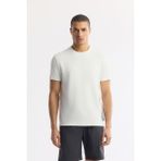 Avva Erkek Beyaz Bisiklet Yaka Baskılı Bi-Stretch İnterlok Regular Fit T-Shirt A51Y1136 - M
