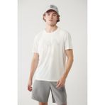 AVVA Erkek Beyaz Bisiklet Yaka Baskılı Soft Touch Regular Fit T-shirt A41y1131 - XL