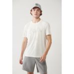 AVVA Erkek Beyaz Bisiklet Yaka Baskılı Soft Touch Regular Fit T-shirt A41y1131 - XXL