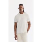 AVVA Erkek Beyaz Bisiklet Yaka Bi-Stretch Baskılı Regular Fit T-Shirt B001040 - 3XL