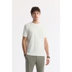 Avva Erkek Beyaz Bisiklet Yaka Jakarlı Elastan Regular Fit T-Shirt A51Y1035 - 2XL