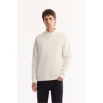 Avva Erkek Beyaz Bisiklet Yaka Pamuklu Şardonlu Baskılı Regular Fit Sweatshirt A52Y1327