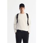 Avva Erkek Beyaz Bisiklet Yaka Pamuklu Şardonlu Baskılı Regular Fit Sweatshirt B001033