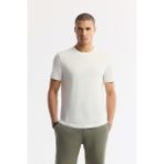 Avva Erkek Beyaz Bisiklet Yaka Soft Touch Basic Regular Fit T-Shirt B001171 - M