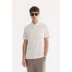 AVVA Erkek Beyaz Kıvrılmaz Polo Yaka Kırışmaz Hızlı Kuruyan Teknik Kumaş Regular Fit T-Shirt A61Y1095 - 2XL