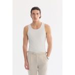 AVVA Erkek Beyaz Kolsuz Basic Fitilli Regular Fit Atlet B001058 - M
