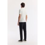 Avva Erkek Beyaz Polo Yaka Dokulu Jakarlı Regular Fit T-Shirt A51Y1019 - 2XL