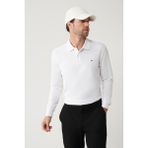 Avva Erkek Beyaz Polo Yaka Pamuklu Basic Slim Fit Sweatshirt B001080 - XXL