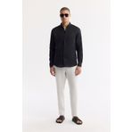 Avva Erkek Beyaz Relaxed Fit Beli Lastikli %100 Keten Pantolon B003032