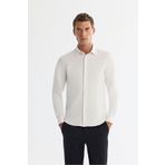 Avva Erkek Beyaz Slim Fit Klasik Yaka Esnek Teknik Kumaş Gömlek A42Y2122