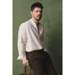 Avva Erkek Beyaz V Yaka Nefes Alan Soft Touch Comfort Fit Gömlek A61Y2106